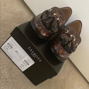 NIB Talbots Laura tortoiseshell tassel loafers